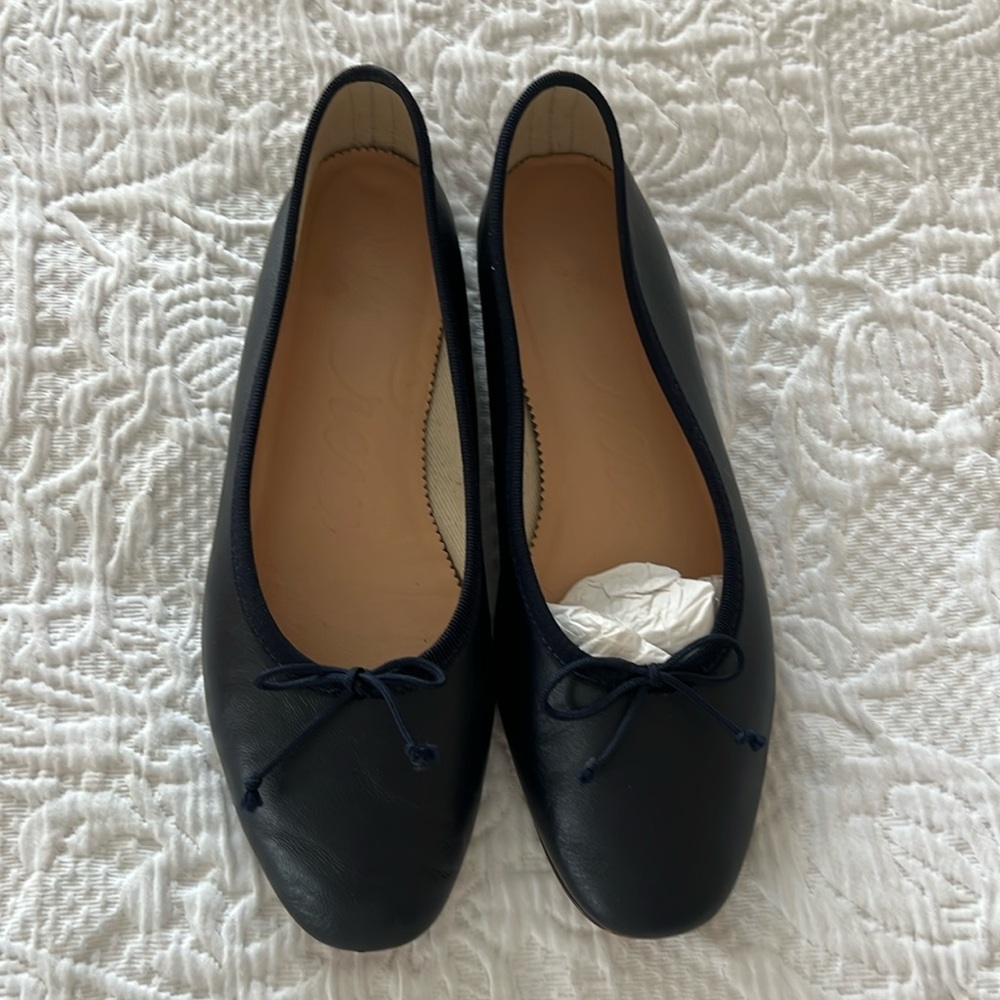J. Crew Black Leather Flats